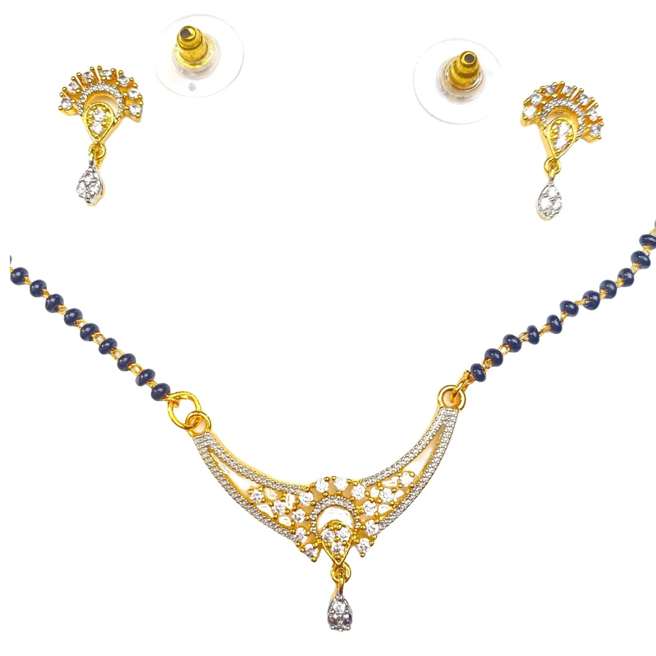 Mangalsutra with Earring Jewerly Set, Mangalsutra Necklace, Mangalsutra Chain, Mangalsutra Earrings, Mangal Sutra, Indian Jewelry